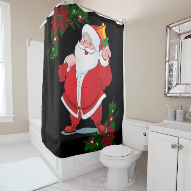 Christmas Shower Curtain, Santa Shower Curtain (In Situ)
