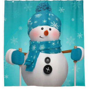 Christmas Shower Curtain/Snowman Curtain