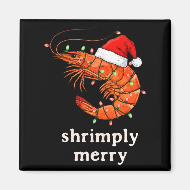 Christmas Shrimp Holiday Shrimply Merry Funny Fest Magnet (Front)