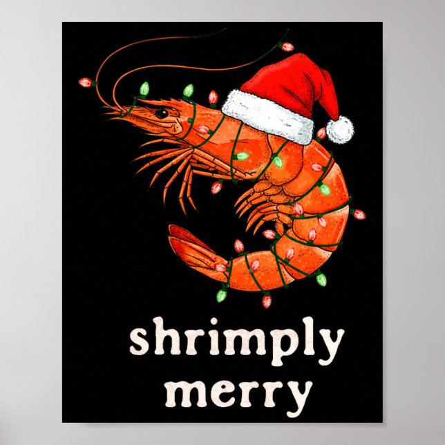 Christmas Shrimp Holiday Shrimply Merry Funny Fest Poster (Front)