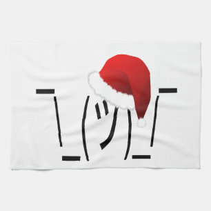 christmas shrug emoji tea towel