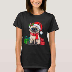 Christmas Siamese Cat Holiday Kitten Xmas Men Wome T-Shirt