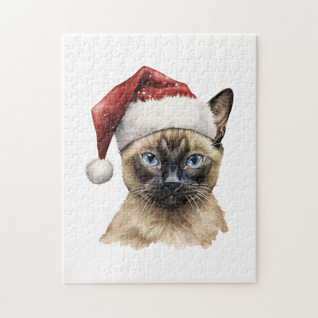 Christmas Siamese Cat Jigsaw Puzzle (Vertical)