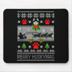 Christmas Siberian Husky Dog Husky Ugly Merry Husk Mouse Mat
