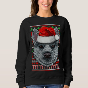 Christmas Siberian Husky Santa Hat Sweatshirt