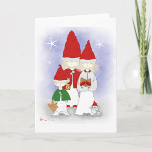 Christmas Siblings Singing Greeting Cards
