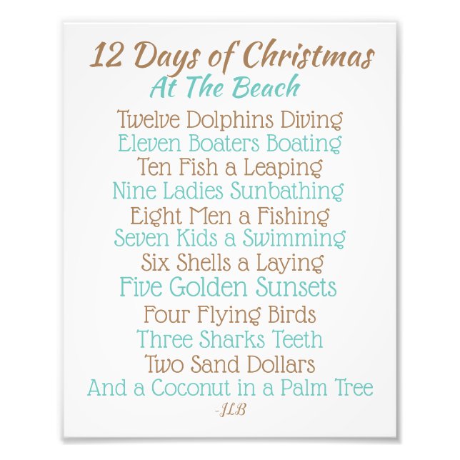 Christmas sign 12 Days of Christmas at the Beach (Front)