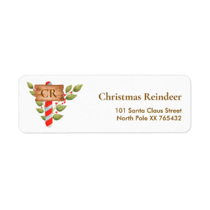 Christmas Sign - Monogram Return Address Labels
