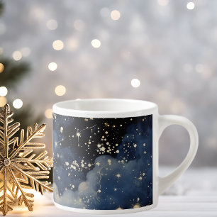 Christmas silent holy and starry night espresso cup