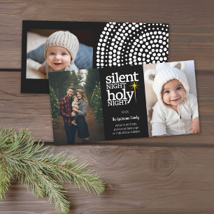 Christmas - Silent Night - 3 photo collage Holiday Card