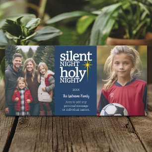 Christmas - Silent Night Holy Night 2 photo Holiday Card
