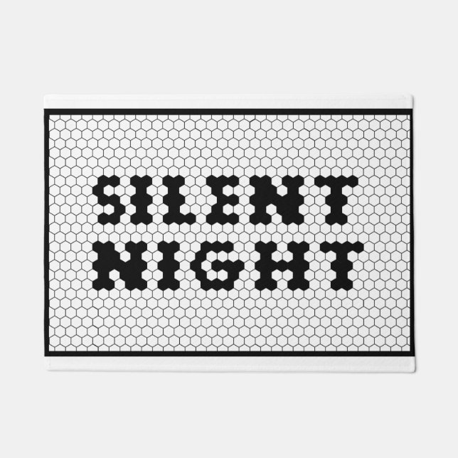 Christmas Silent Night Tile Design Farmhouse Doormat (Front)