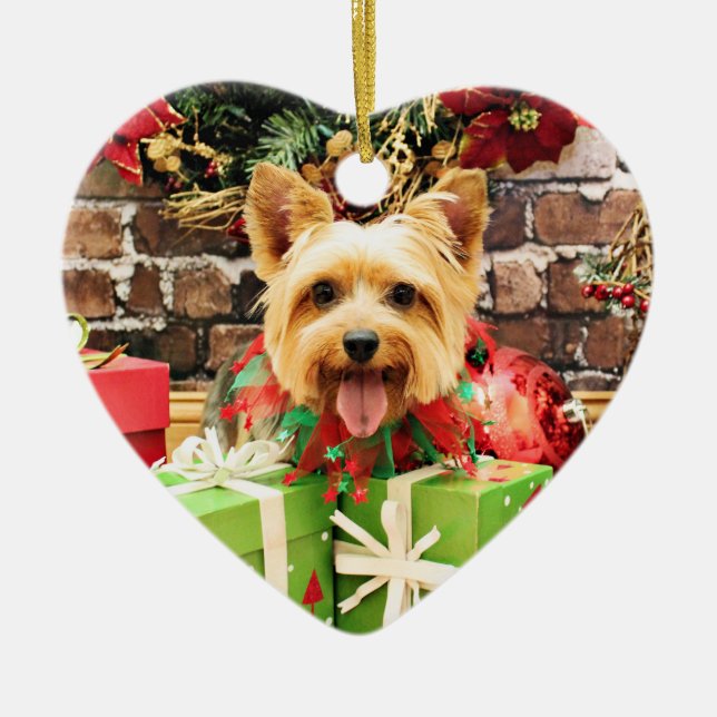 Christmas - Silky Terrier - Haley Ceramic Tree Decoration (Front)