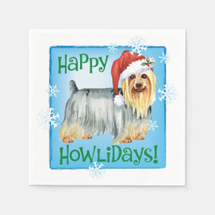 Christmas Silky Terrier Napkins