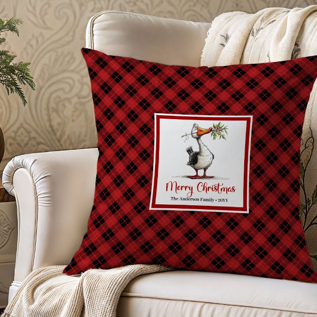 Christmas Silly Geese Cartoon Throw Pillow Decor (Christmas Silly Geese Cartoon Throw Pillow Decor)