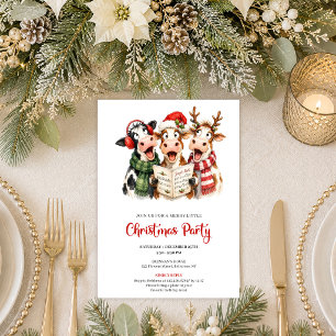 Christmas Silly Geese Whimsy Cartoon Party Invite