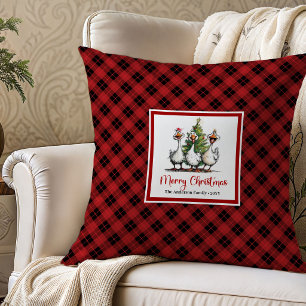 Christmas Silly Goose Cartoon Throw Pillow Decor