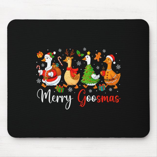 Christmas Silly Goose Funny Merry Goosemas Xmas Tr Mouse Mat (Front)