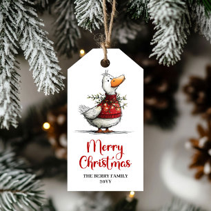 Christmas Silly Goose Humour Playful Gift Tag Fun