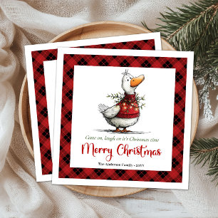 Christmas Silly Goose Humour Playful Paper Napkins