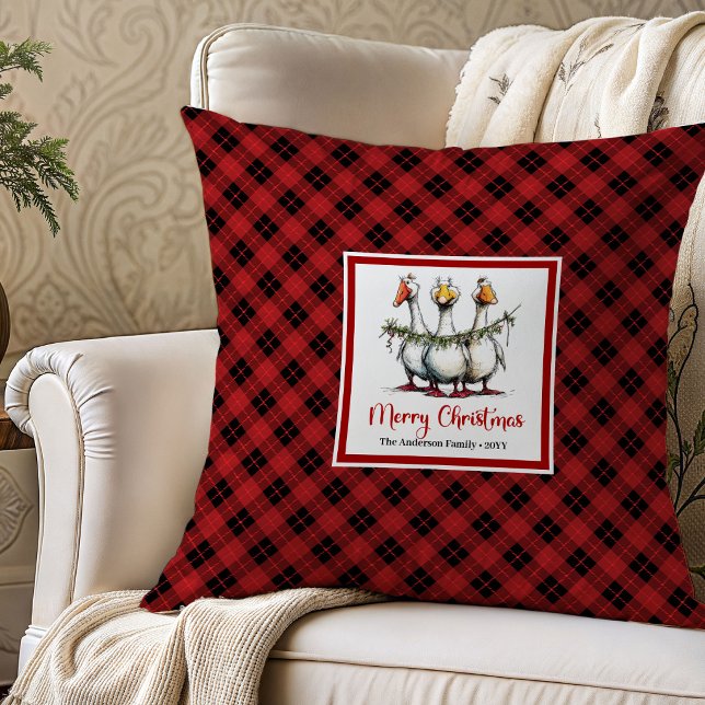 Christmas Silly Goose Humour Throw Pillow Decor (Christmas Silly Goose Humor Throw Pillow Decor)