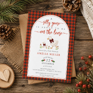 Christmas Silly Goose on the Loose Baby Shower Invitation