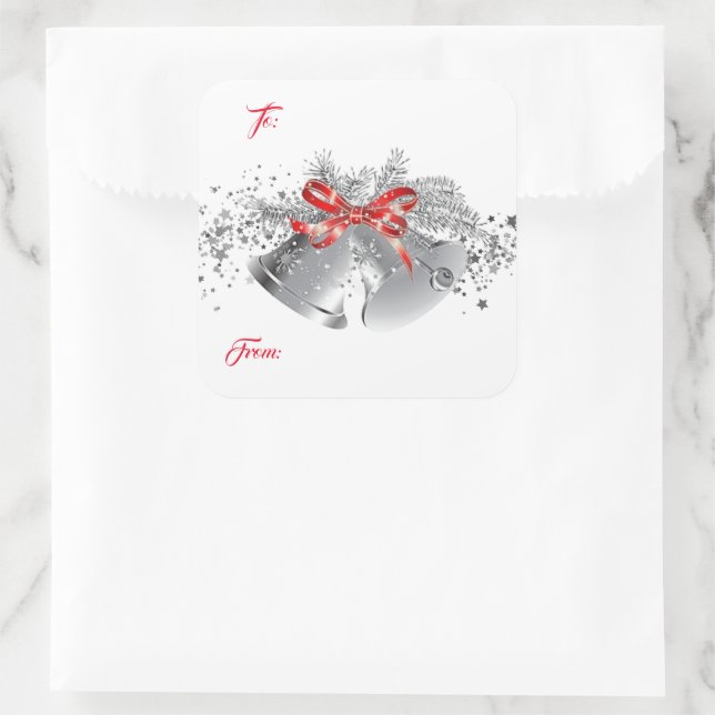 Christmas Silver Bells Gift Tag Stickers (Bag)