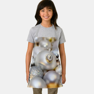 Christmas Silver Decor Baubles Apron