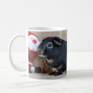 Christmas Silver Fox Guinea Pig and Santa Doll Coffee Mug