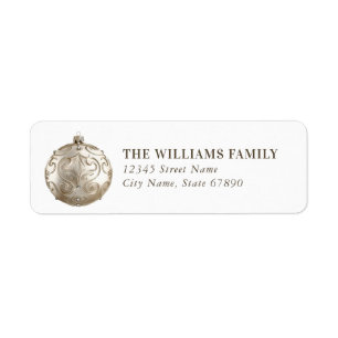 Christmas Silver Ornament Return Address Labels