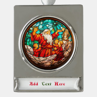 Christmas Silver Plated Banner Ornament