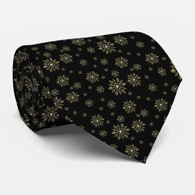 Christmas Silver Snowflake Men's Tie (Rolled)