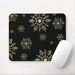 Christmas Silver Snowflake Mousepad