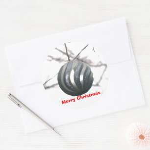 Christmas Silver Sparkly Ornament Classic Round Sticker