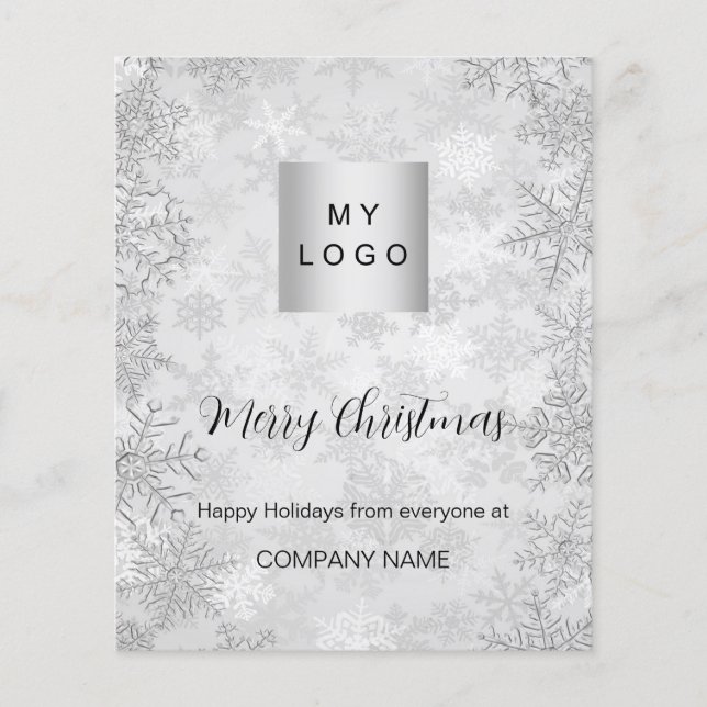 Christmas silver winter snow business QR Instagram Flyer (Front)