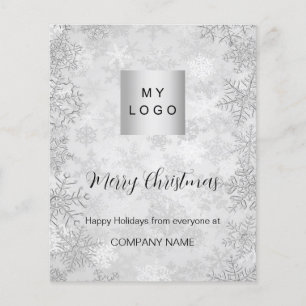 Christmas silver winter snow business QR Instagram Flyer