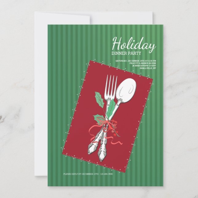 Christmas Silverware Invitation (Front)