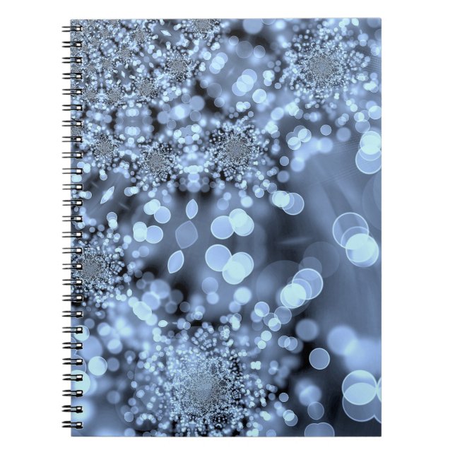 Christmas Silvery Blue Snowflake Notebook (Front)