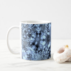 Christmas Silvery Blue Snowflakes Coffee Mug