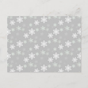 Christmas Silvery White Snow Flurries Holiday Postcard
