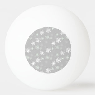 Christmas Silvery White Snow Flurries Ping Pong Ball