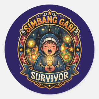 Christmas Simbang Gabi Survivor Dawn Mass Decal Classic Round Sticker