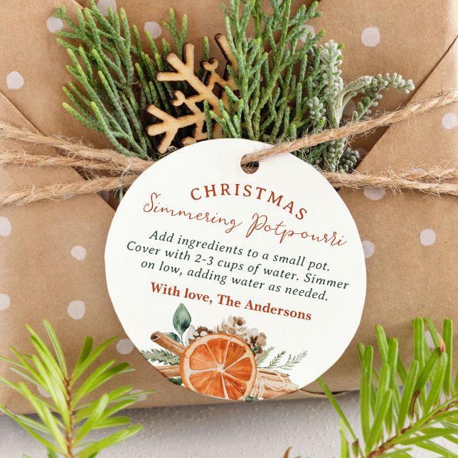 Christmas Simmering Potpourri Gift Favour Tags (Creator Uploaded)