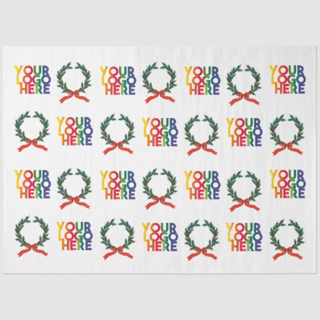 Christmas Simple Business Logo Vintage Wreath  Tissue Paper (Front)