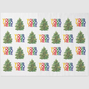 Christmas Simple Business Logo Vintage Xmas Tree Tissue Paper