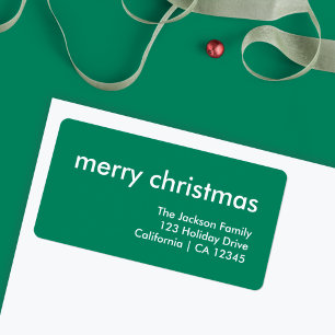 Christmas Simple   Green Modern Return Address Label