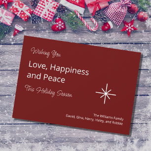 Christmas Simple Snowflake Festive Red Holiday Card