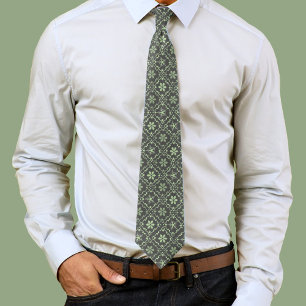 Christmas Simple Snowflake Winter Green Pattern Tie