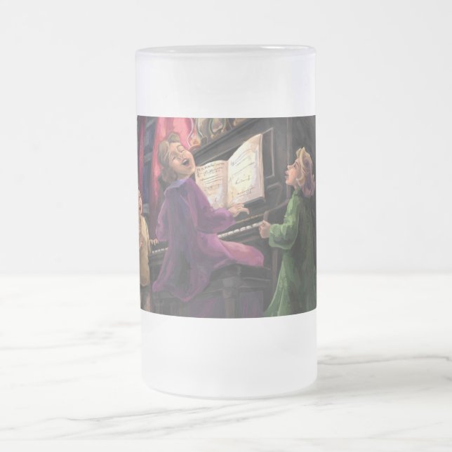 Christmas Sing Along Frosted Glass Beer Mug (Center)