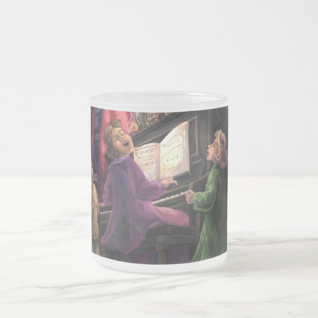 Christmas Sing Along Frosted Glass Coffee Mug (Center)